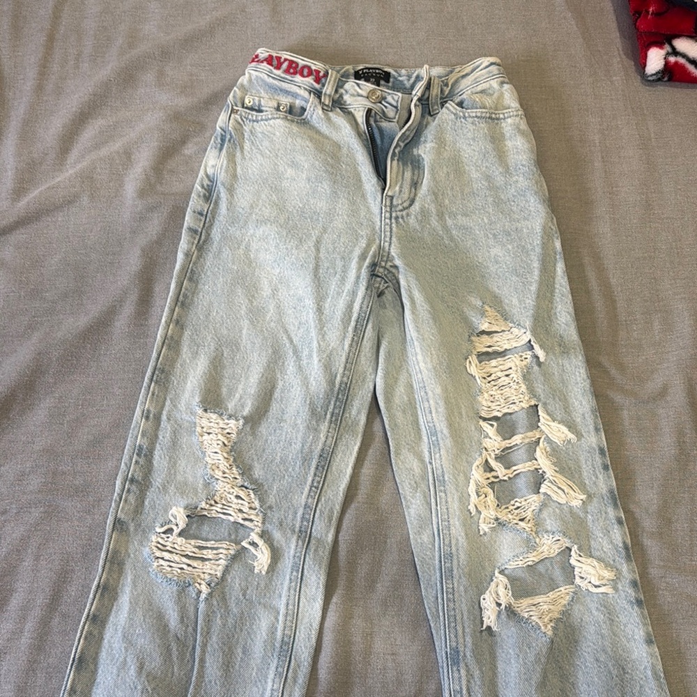 PacSun High Rise Blue Jeans Distressed Style